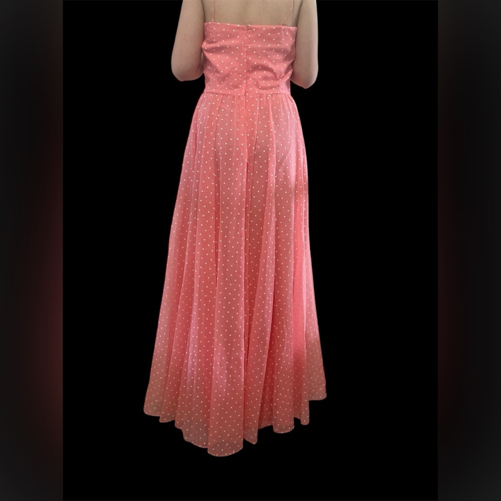 NOS 1950’s Vintage maxi Embroidered polka dot Prom Dress - Picture 4 of 9